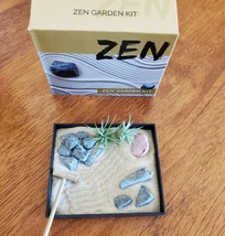 Mini Zen Garden with Air Plants and Polished Stone, Desktop Airplant Planter