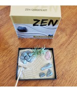 Mini Zen Garden with Air Plants and Polished Stone, Desktop Airplant Pla... - £13.54 GBP
