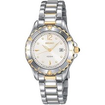 NEW* SEIKO SXDA94 LADIES TWO TONE QUARTZ DATE WATCH MSRP $325! - £114.06 GBP