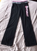 Justice Girls Black Pink White Gymnast Sweatpants Sz 12R Nwot Cotton Spandex - £15.66 GBP