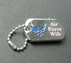 Air Force Usaf Wife Dog Tag Lapel Hat Pin Badge 1.1 Inches - £4.19 GBP