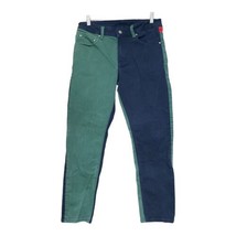 Asos Mens Green Blue Red Color Block Skinny Jeans Size 31 x 28 - £15.26 GBP