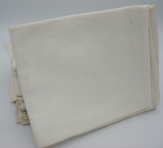 8 Vintage Napkins/Tea Towels - Off White - 23&quot; x 21.5&quot; - 2 Edges Hemmed - $11.29