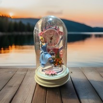 Disney Princess Cinderella Tabletop Glass Dome Clock Jaq and Gus Mice - $376.00 MXN