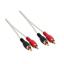 InLine 5m 2x Cinch Jack to Jack Cinch Cable - White/Gold  - $13.00