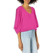 MSRP $188 Trina Turk Women&#39;s Draped Sleeve Blouse Pink Size XS - £41.14 GBP