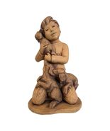Vintage Lee Bortin Originals Boy with Dogs Figurine Chicago Child Sculpture 10” - $31.50