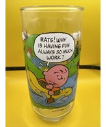 Charlie Brown Glass Cup Vintage Camp Snoopy Collection McDonalds 1983 Ra... - $8.60