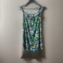 Floral Sleep Gown Womens Size Medium Strappy Knee Length Floral Cotton - $12.59