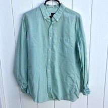 J Crew Men’s Large Mini Tattersall Shirt Button Down Regular Preppy Plaid Green - £13.22 GBP