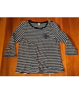 Womens J.Crew Nautical Striped 3/4 Sleeve Tee Shirt Top Embroidered Bead... - £15.16 GBP