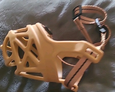 Basket Muzzle Snout Sz. 3 Tan  Dog Soft Silicone  - $9.99
