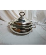 Hallmarked LB Large Vintage Silver Plated Covered Tureen W/ Pyrex Insert... - £15.17 GBP