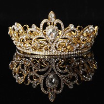 Women Wedding Bridal Tiaras Princess Austrian Crystal Prom Hair Crown Rhinestone - £19.64 GBP