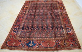 4&#39;8 x 7&#39;6 Geometric Allover Vintage Handmade Wool Area Rug Oriental Carpet 5 x 8 - £483.38 GBP