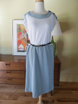 Vintage MOD 60&#39;s70s JOAN CURTIS Dress. Boat Neck, Shoulder Buttons, - £14.71 GBP