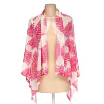 NWT VT Luxe white pink angel wing print sheer kimono festival top size xs - £16.75 GBP