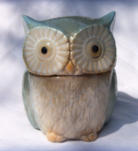 Turquoise Blue Owl Canister Pottery Make New - £9.45 GBP