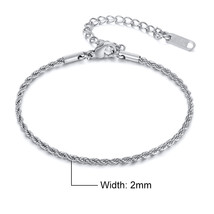 Vnox Women&#39;s Chic Rope Chain Bracelets, Anti Allergy Twisted Stainless Steel Wri - £12.34 GBP