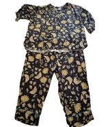 Refinery 29 Black and Gold Floral Pajama Set Size 3X - $52.12 CAD