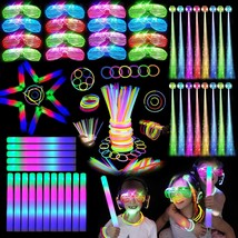 148 PCS Glow in the Dark Party Supplies 16PCS Foam Glow Sticks 16PCS LED Glasses - £74.01 GBP