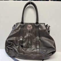 Nannini Brown Leather Convertible Double Handle Satchel Handbag - $78.21