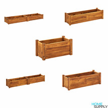 Outdoor Garden Raised Bed Acacia Wood Patio Yard Wooden Planter Flower Plant - £65.11 GBP+
