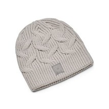 Under Armour Women&#39;s Halftime Cable Knit Beanie Ghost Gray 1373099-592 - £25.16 GBP