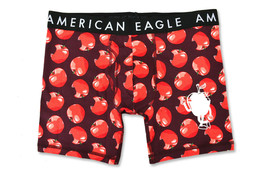 American Eagle Men&#39;s Red Apples 6&quot; Scratch Sniff Scented Boxer Briefs, L 8867-7 - £19.42 GBP
