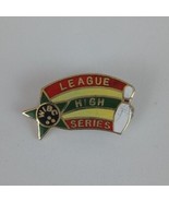 Vintage WIBC Leauge High Series Red, Green &amp; Yellow Bowling Lapel Hat Pin - $119.20 MXN