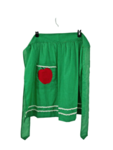 Handmade Green Polka Dot Apple Half Kitchen Apron Used - $16.00