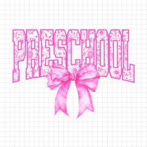 PreSchool PNG, Preschool Floral Toile Pink Water Color Coquette Bow Clip... - $46.73 MXN