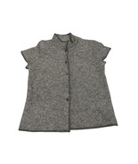 Eileen Fisher Gray Alpaca and Wool Button Front Cap Sleeve Cardigan Size... - $47.52