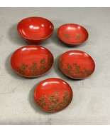 Set Of 5 Japanese Hand Painted Floral Sake Cups Bowls - €30,30 EUR