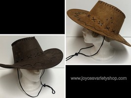 Western Cowboy Hat Faux Suede Light Brown or Dark Brown Adult One Size - $14.99