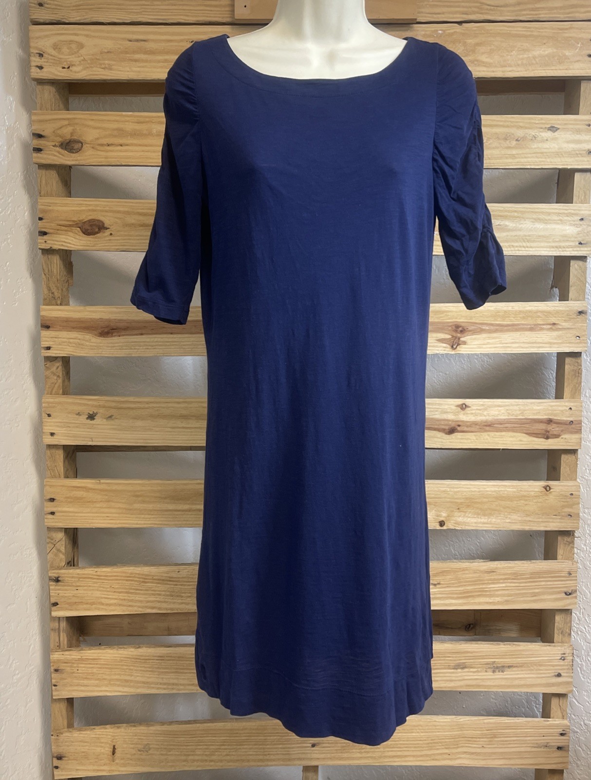 Lilly Pulitzer Navy Blue 100% Pima Cotton Shift Preppy Dress Size Small ... - $24.75