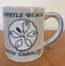 Vintage Myrtle Beach SC Sand Dollar Blue Gray Ceramic Souvenir Coffee Mu... - £19.53 GBP
