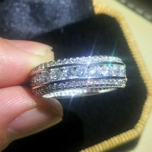 Full Eternity Wedding Band Ring 2.10 Ct Lab-Created Diamond 14k White Gold Over - £66.75 GBP