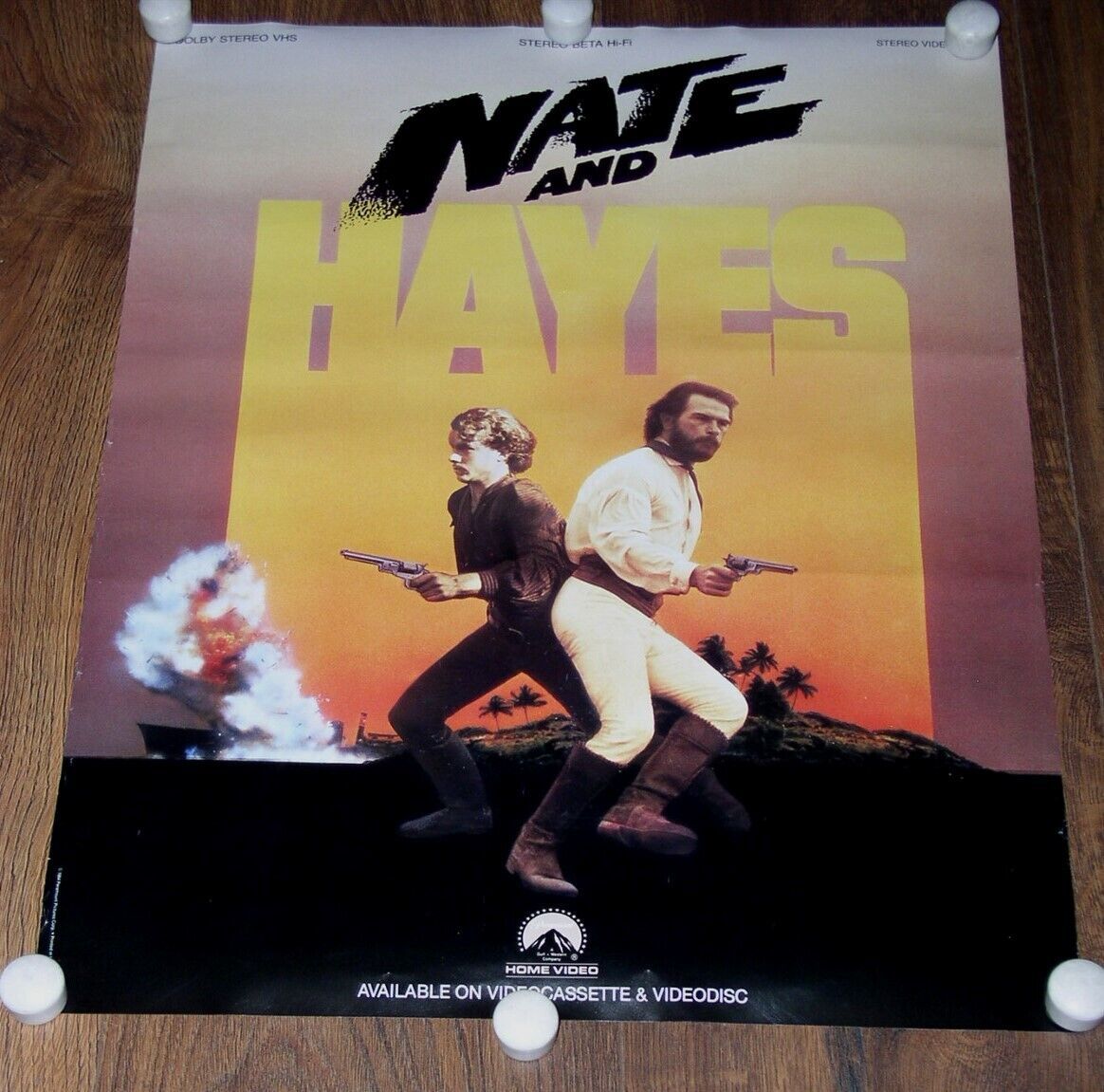 Primary image for NATE AND HAYES PROMO VIDEO POSTER VINTAGE 1984 PARAMOUNT TOMMY LEE JONES 