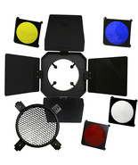 Studio Flash Photo Barndoor w/ Honeycomb Barn Door 4 Color Filter Gel Un... - $36.99