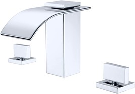 The Sumerain 3 Hole Deck Mount Roman Tub Faucet With Waterfall, Chrome Finish. - £102.40 GBP