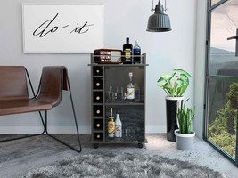 Vegas Bar Cart of particle board with a carbon espresso finish. - £193.43 GBP