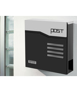 Outdoor Wall Mounted Lockable Steel Mailbox, Large Secured Hanging Drop Box - £59.94 GBP