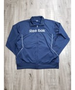 Reebok Men&#39;s Play Dry Long Sleeve Track Jacket Size 5XL Blue Zip Up - $16.61