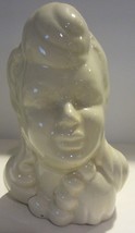 Vintage Lady Head Vase Shiney Cream Glazed - £24.85 GBP