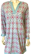 Aqua Et Sol Teal, Pink, Blue 3/4 Sleeve V Neck Swimsuit Coverup Size L - £22.31 GBP