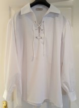 unisex Pirate/viking look Heritage of Scotland White Jacobite Kilt Shirt... - $41.72