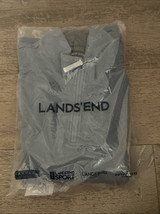 NEW Lands End Sweater Mens 42-44 Large Light Blue Half Zip Ribbed Mock P... - $30.00