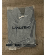 NEW Lands End Sweater Mens 42-44 Large Light Blue Half Zip Ribbed Mock P... - $30.00