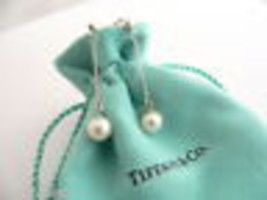 Tiffany &amp; Co Pearl Earrings Studs Dangling Love Heart Gift Pouch Stateme... - £399.04 GBP